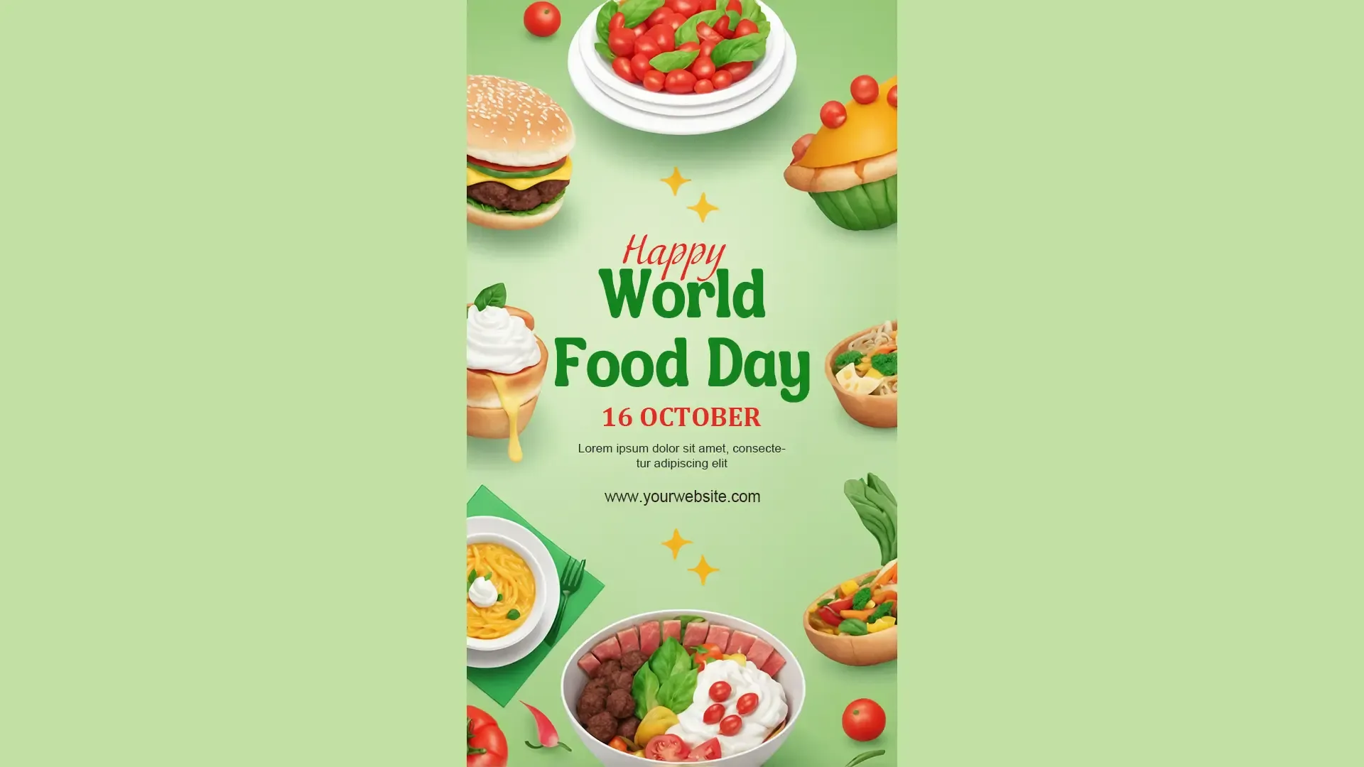 Happy World Food Day Fresh and Playful Instagram Story Template image